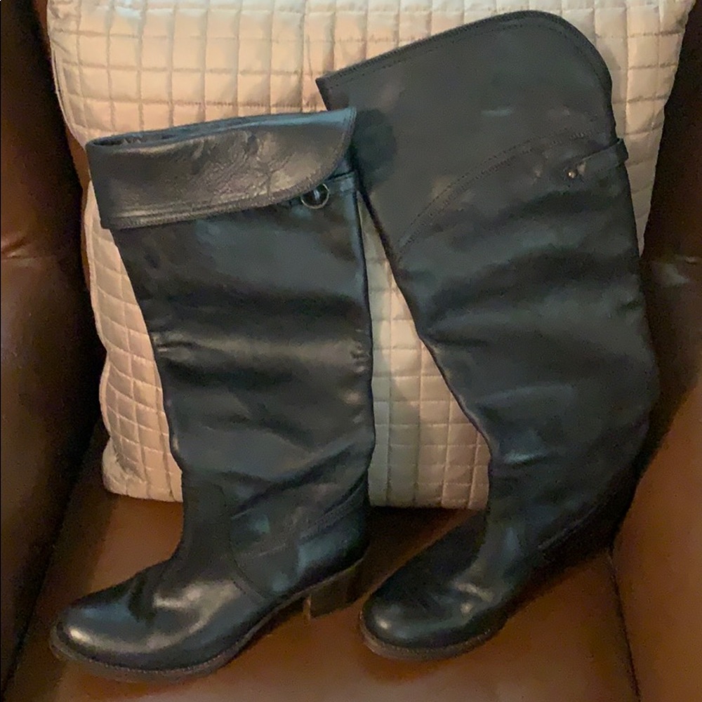 Frye knee high black boots